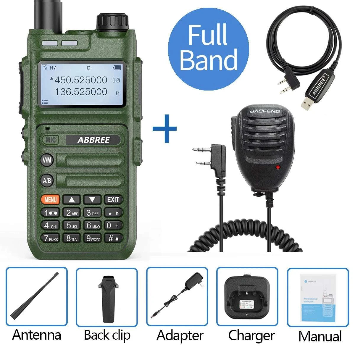 ABBREE AR-F5 10W Powerful Automatic Wireless Copy Frequency support USHam Radios