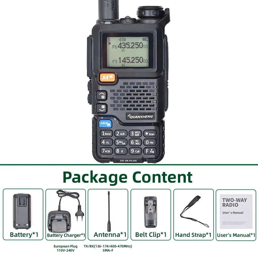 Quansheng UV 5R Plus Walkie Talkie Portable Am Fm Two Way Radio CommutHam Radios