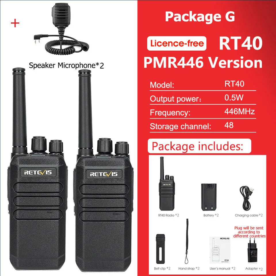 Retevis RT40 DMR Digital License-free Walkie Talkie PMR446 Analog WalkHam Radios