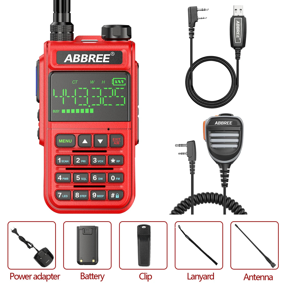 ABBREE AR-518 Air Band Full Band Wireless Copy Frequency Police ScanneHam Radios