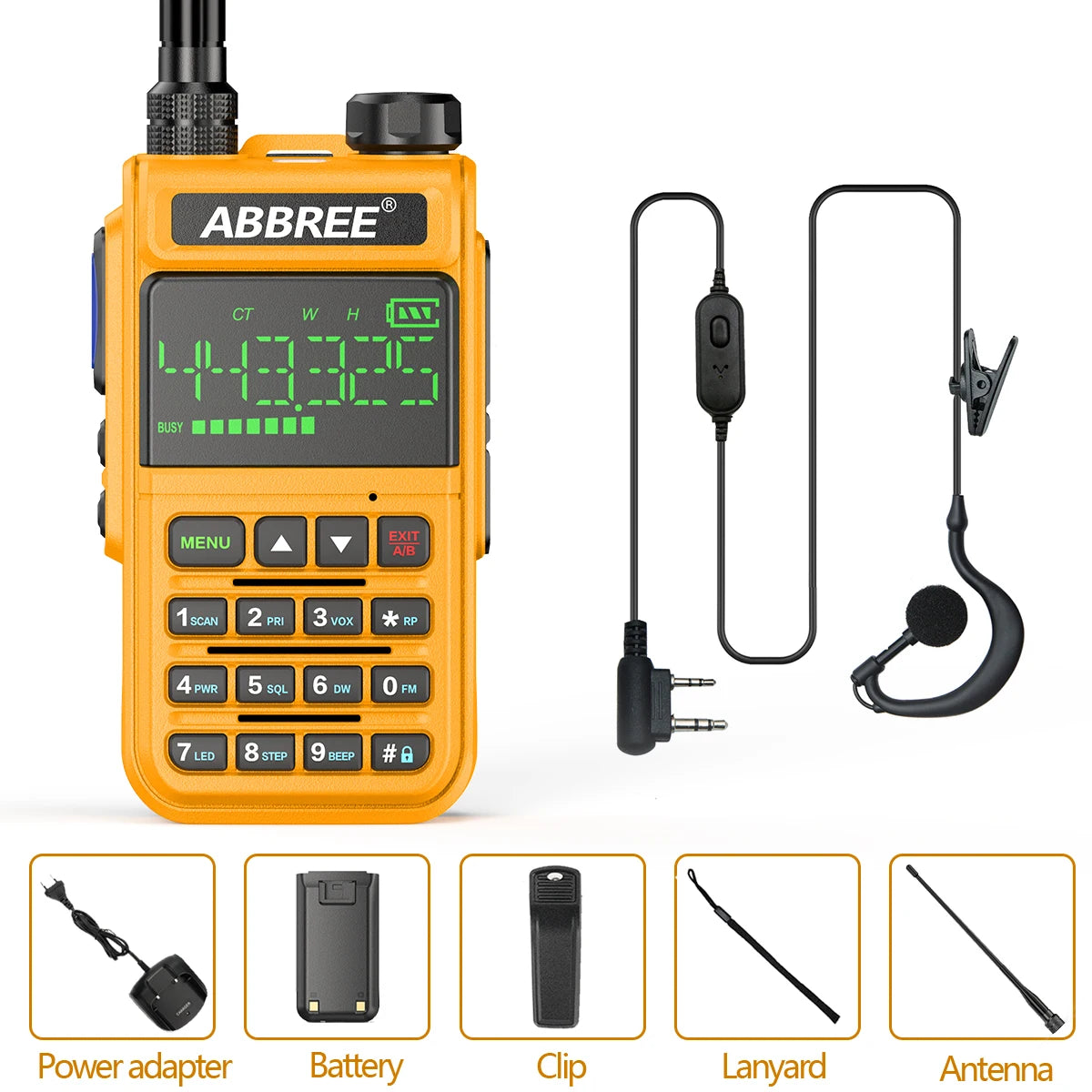 ABBREE AR-518 Air Band Full Band Wireless Copy Frequency Police ScanneHam Radios