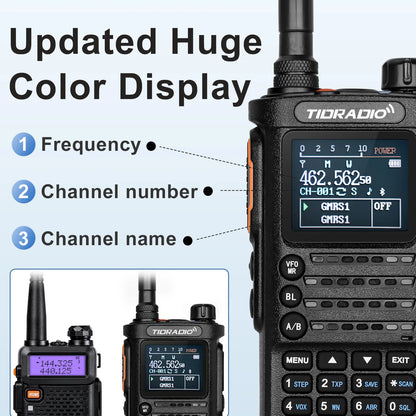 TIDRADIO TD H8 2PCS Professional Walkie Talkie Long Range 10W Two Way Radio Connection Phone APP Wireless Programming HAM GMRS