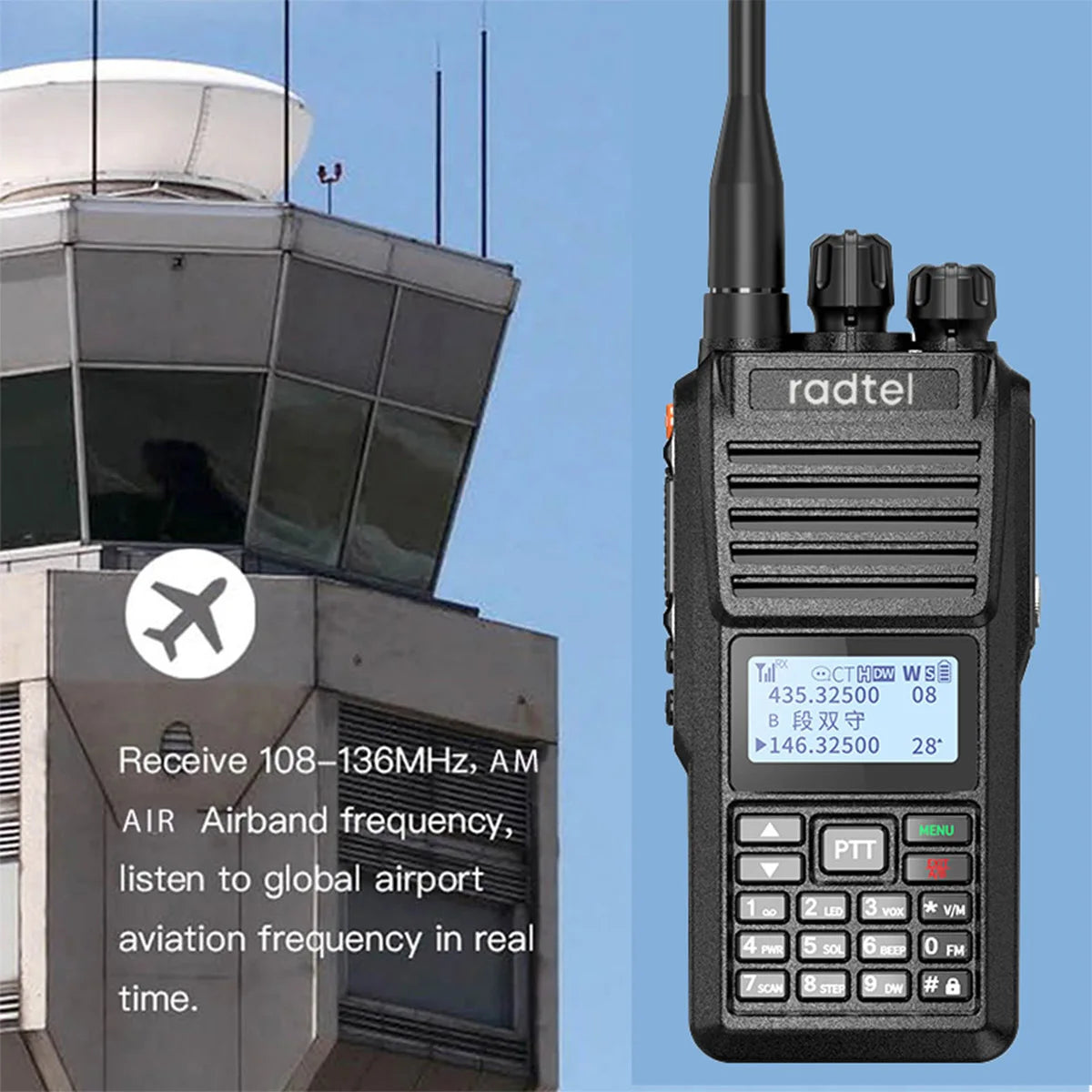 Radtel RT-770 Full Band Ham Radio 136-620Mhz Aviation frequency ReceivHam Radios