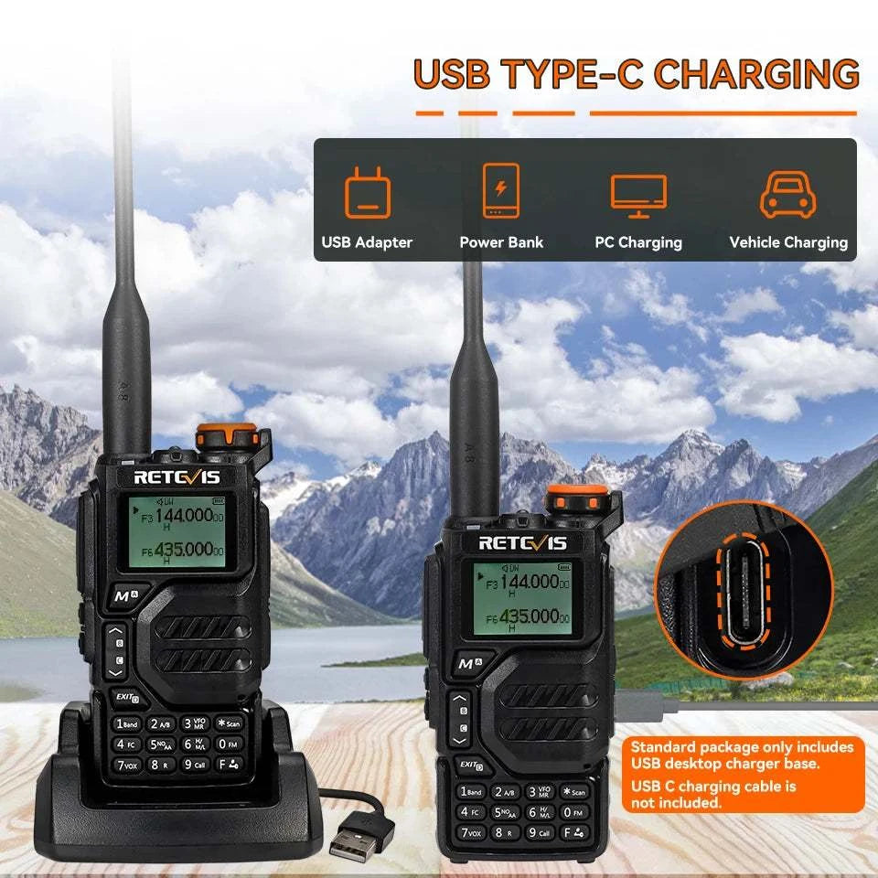 10PCS Retevis RA79 Walkie Talkie Airband Frequency Receiving UHF VHF DHam Radios