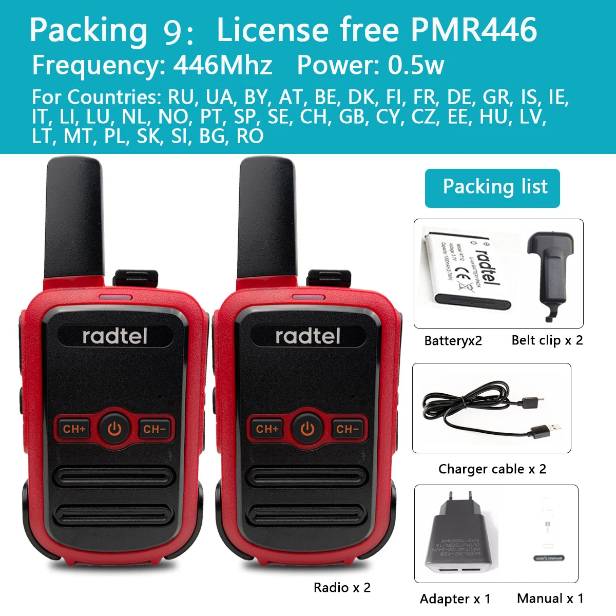 Mini Walkie Talkie Radtel RT12 Portable Two Way Radio PMR FRS Radio CoHappy RadiosMini Walkie Talkie Radtel RT12 Portable