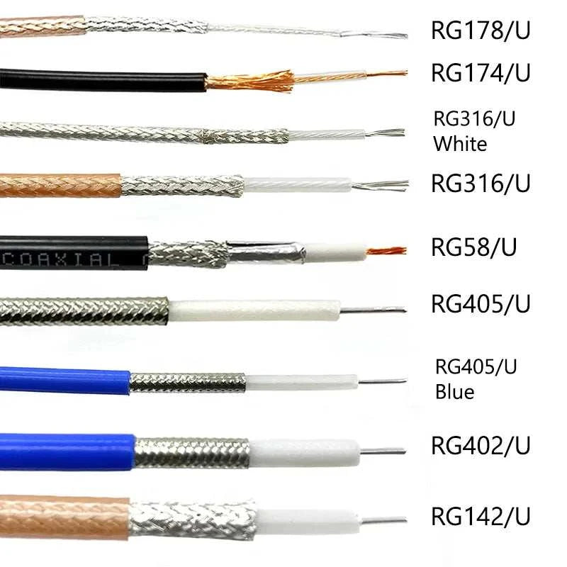 NEW RF Coaxial Cable RG178 RG174 RG316 RG58 RG142 RG405 RG402 Wire  LoHam Radios