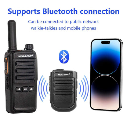 TIDRADIO Mini Walkie Talkie Wireless PTT Wireless Bluetooth Radios Microphone Wireless for Android Phone Zello PoC