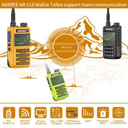 ABBREE AR-518 Air Band Full Band Wireless Copy Frequency Police ScanneHam Radios