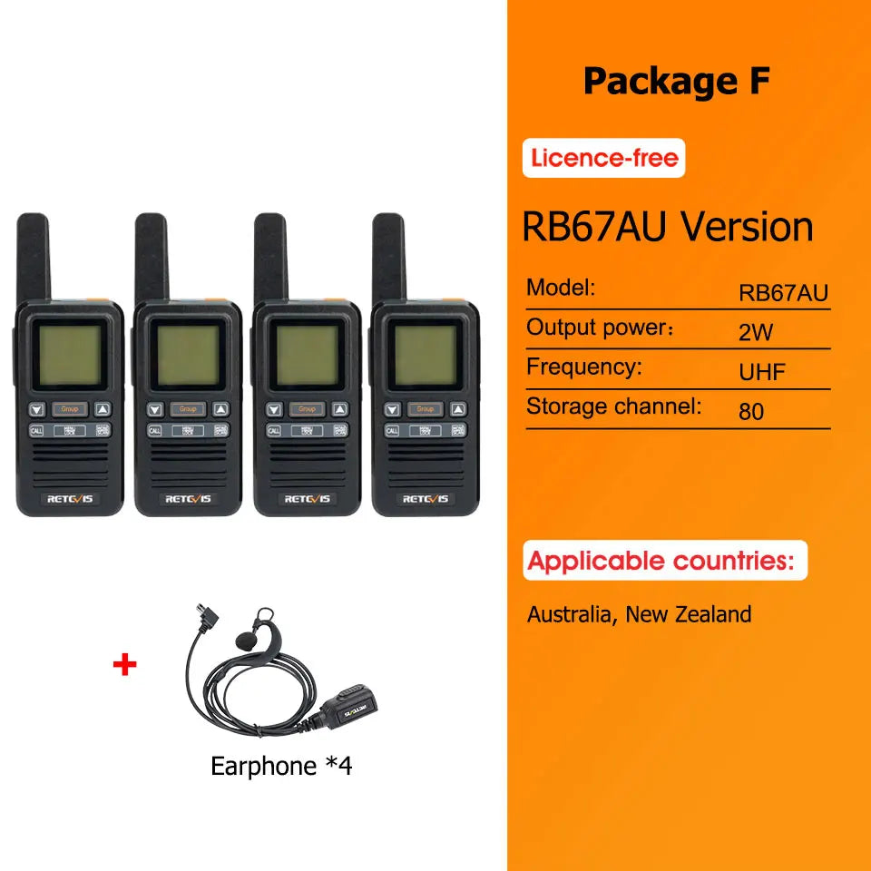 Walkie Talkie 2 Pcs Included Retevis RB667 4 Pcs Walkie-talkie PortablHam Radios