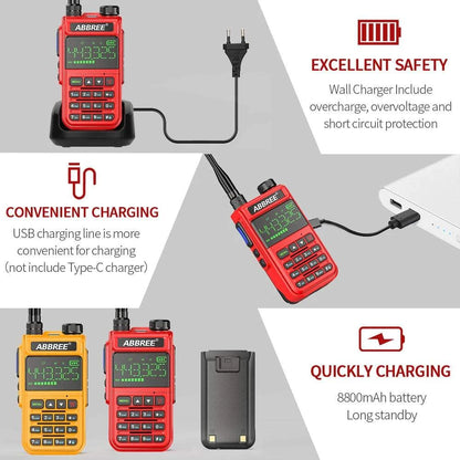 ABBREE AR-518 Air Band 108-660MHz  Walkie Talkie Wireless Copy FrequenHam Radios