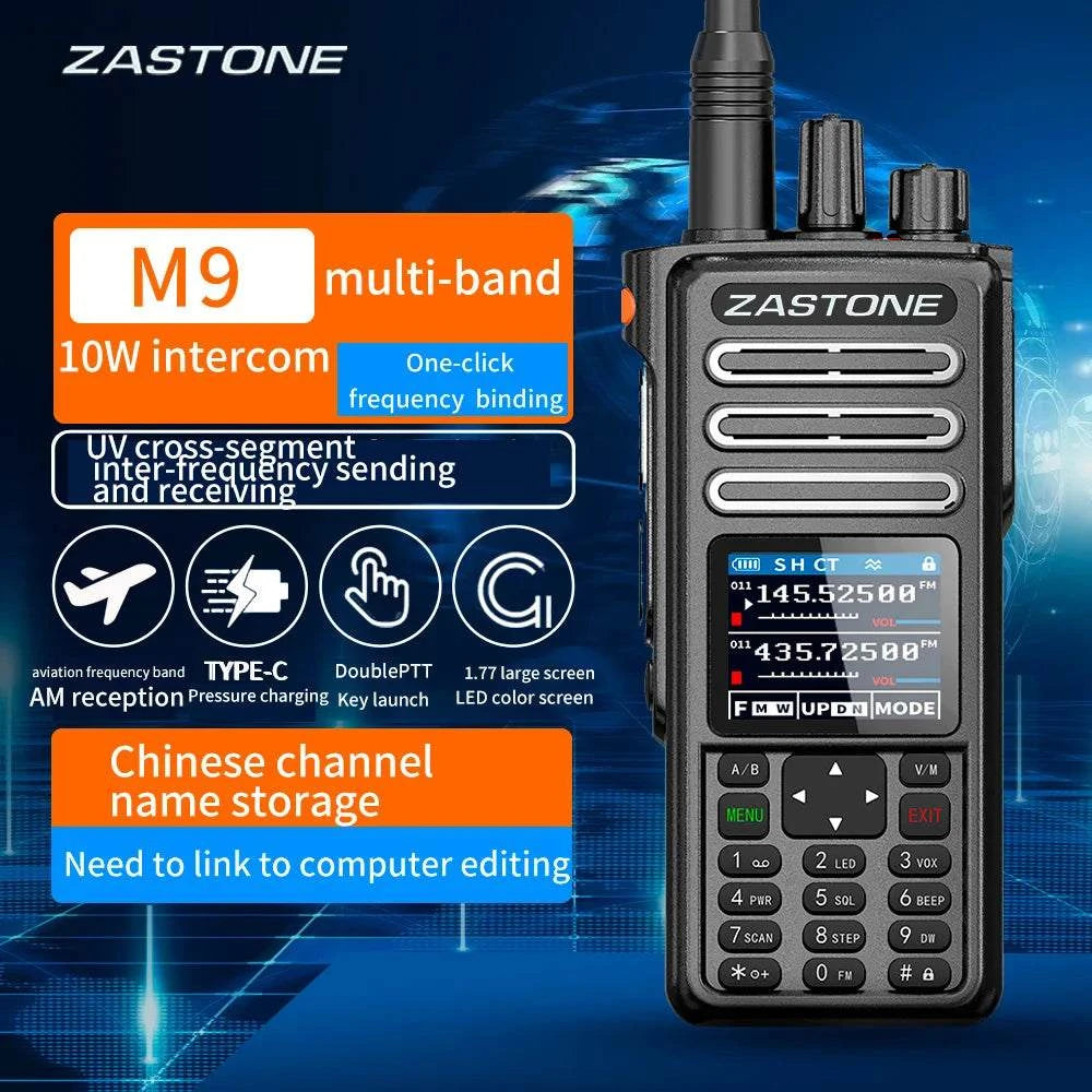 2PCS ZASTONE M9 10W Walkie Talkie Ham Amateur 2 Way Radio AM Air AviatHappy Radios2PCS ZASTONE M9 10W Walkie Talkie Ham Amateur 2