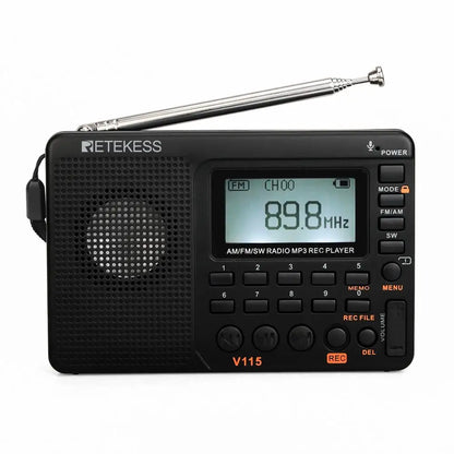 RETEKESS V115 Radio FM AM SW Portable Radios Rechargeable Shortwave RaHam Radios