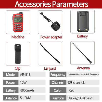 ABBREE AR-518 Air Band 108-660MHz  Walkie Talkie Wireless Copy FrequenHam Radios