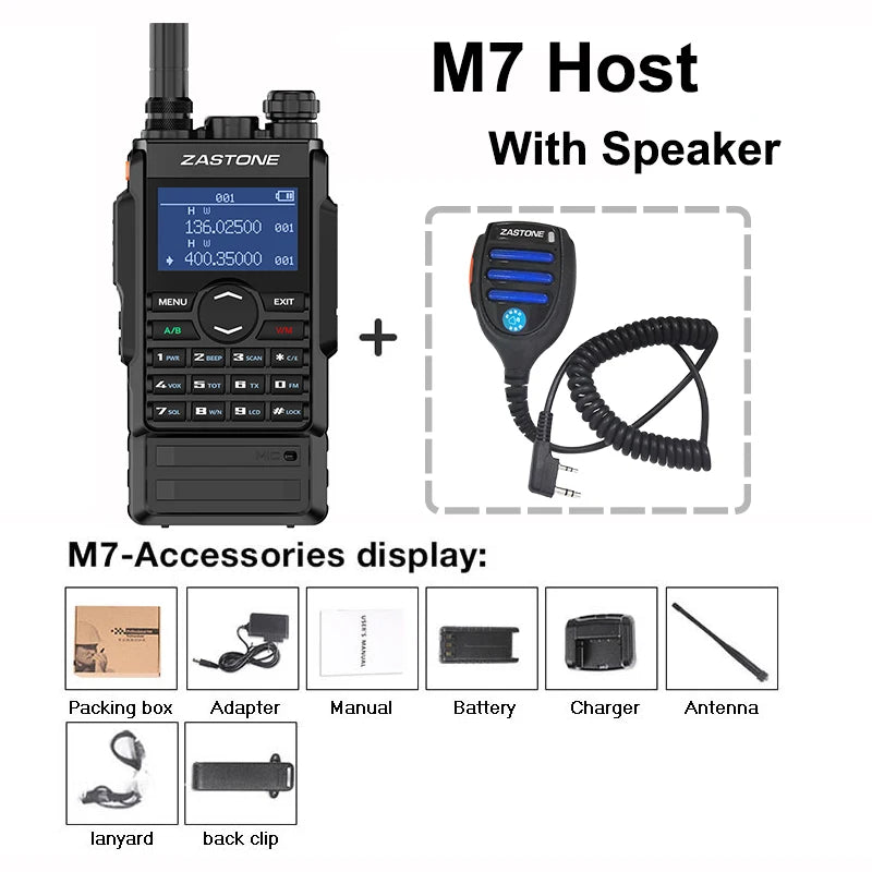 Zastone M7 dual band 5W walkie talkie 136-174 400-480mhz 250 channels Ham Radios