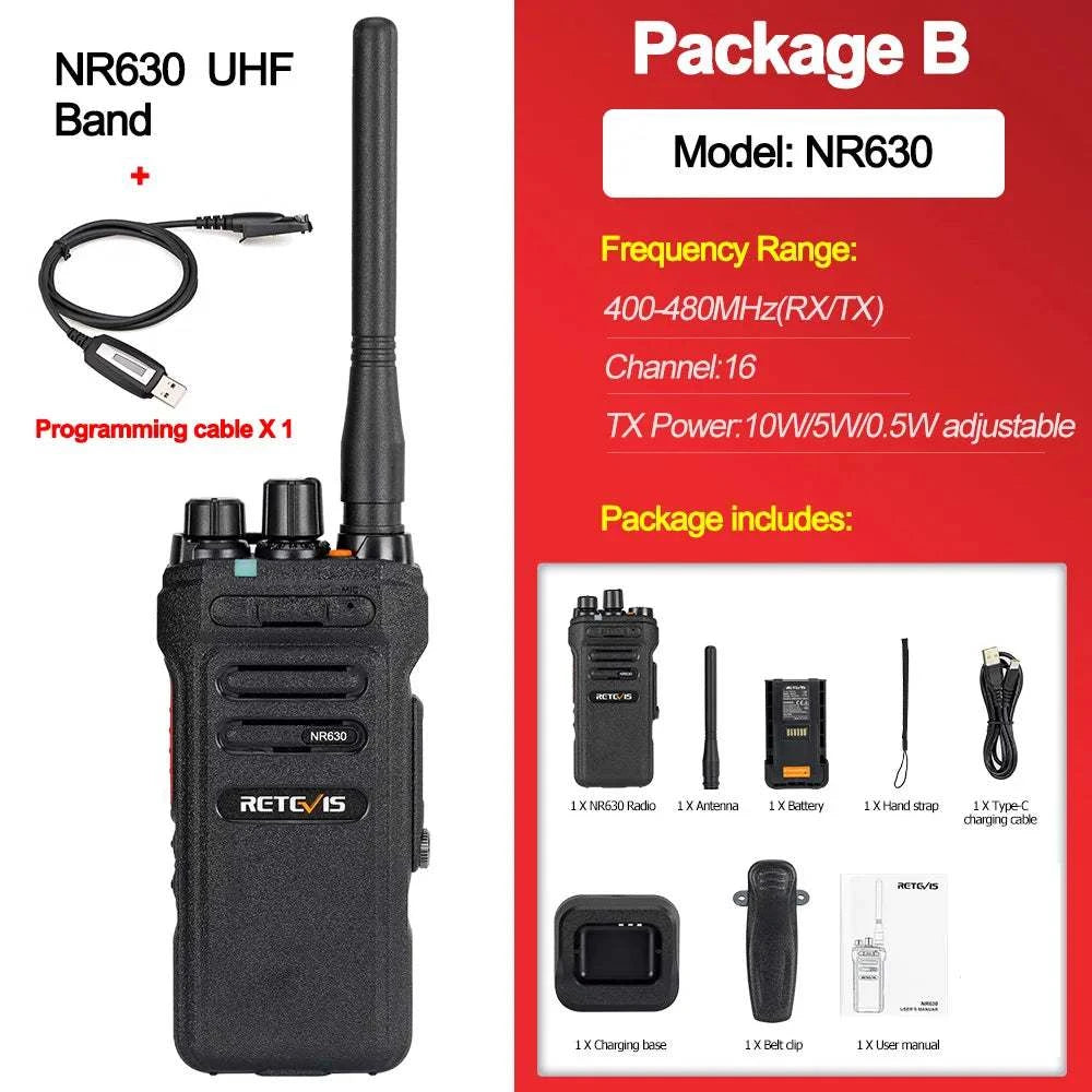 Retevis 10W High Power Walkie Talkie NR630 Two-way Noise Reduction WalHappy RadiosRetevis 10W High Power Walkie Talkie NR630