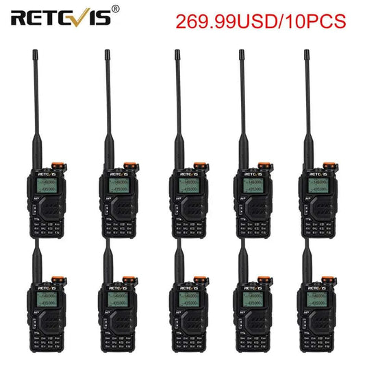 10PCS Retevis RA79 Walkie Talkie Airband Frequency Receiving UHF VHF DHam Radios