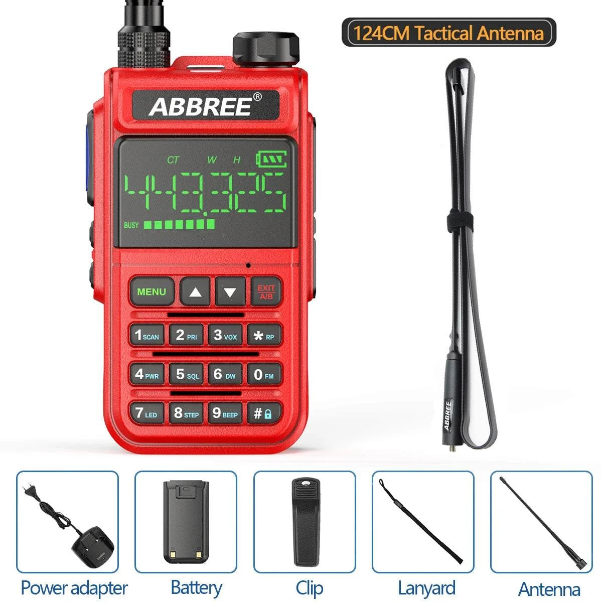 ABBREE AR-518 6 Bands Amateur Air Band Ham Two Way Radio VOX DTMF SOS Happy RadiosABBREE AR-518 6 Bands Amateur Air Band Ham