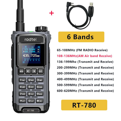 Radtel RT-780 136-620Mhz Amateur Walkie-Talkies Air Band Radio ReceiveHam Radios