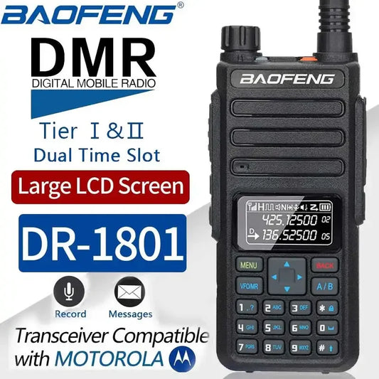 Baofeng DR 1801 Walkie Talkie DMR Radio Dual Band Dual Time Slot DigitHam Radios