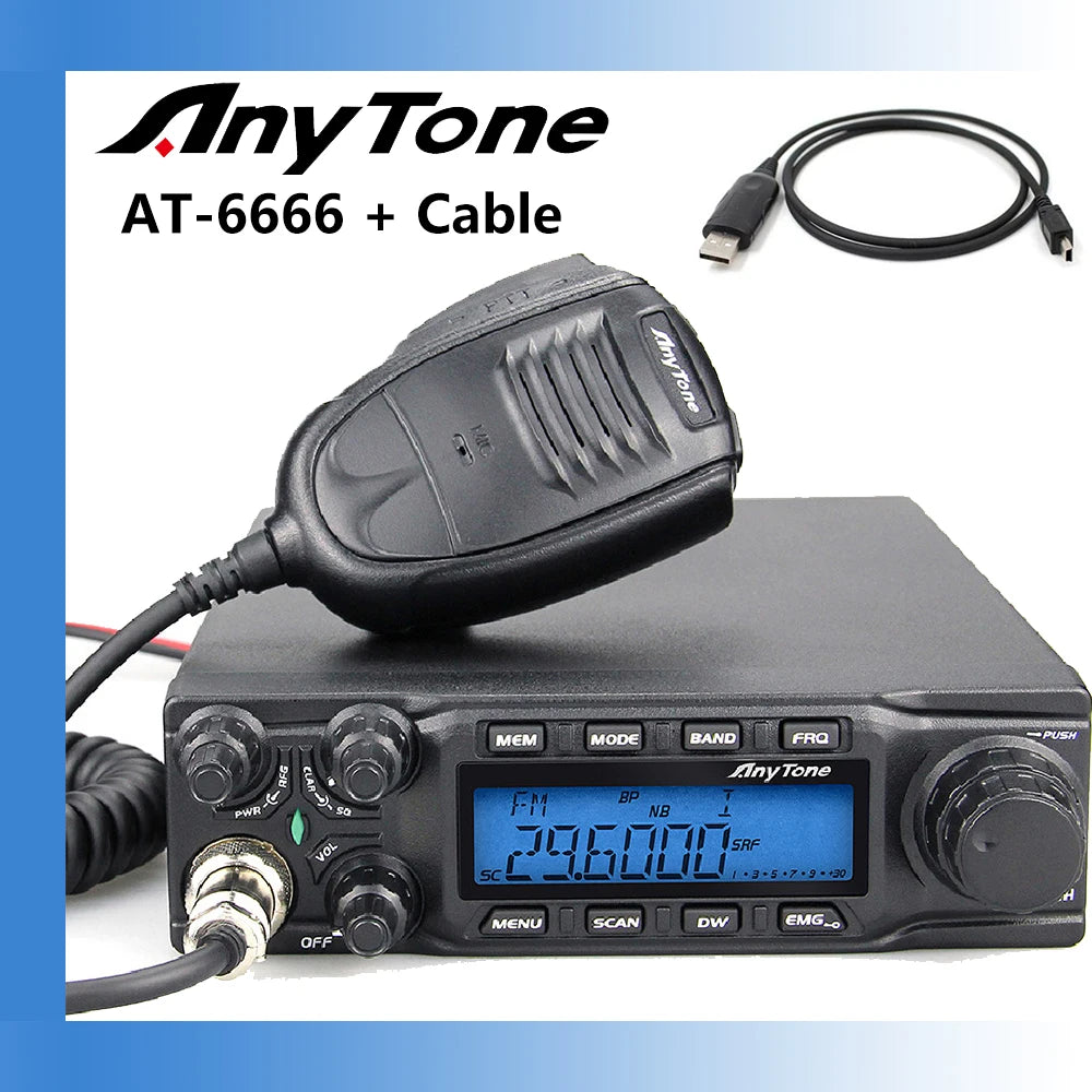 AnyTone AT-6666 Mobile Receiver Truck Radio AM 45W FM 60W High Power fHam Radios