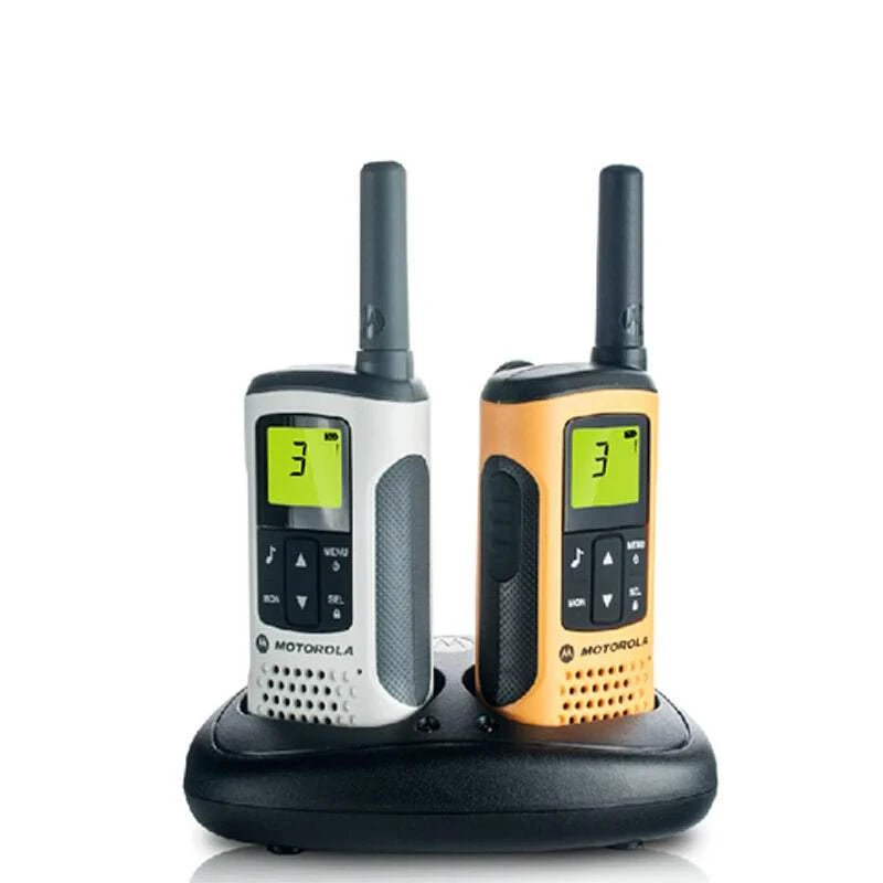 A pair of Motorola TLKR-T50 walkie talkie LCD screens, 8 channels, ideHam Radios