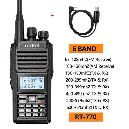Radtel RT-770 Full Band Ham Radio 136-620Mhz Aviation frequency ReceivHam Radios