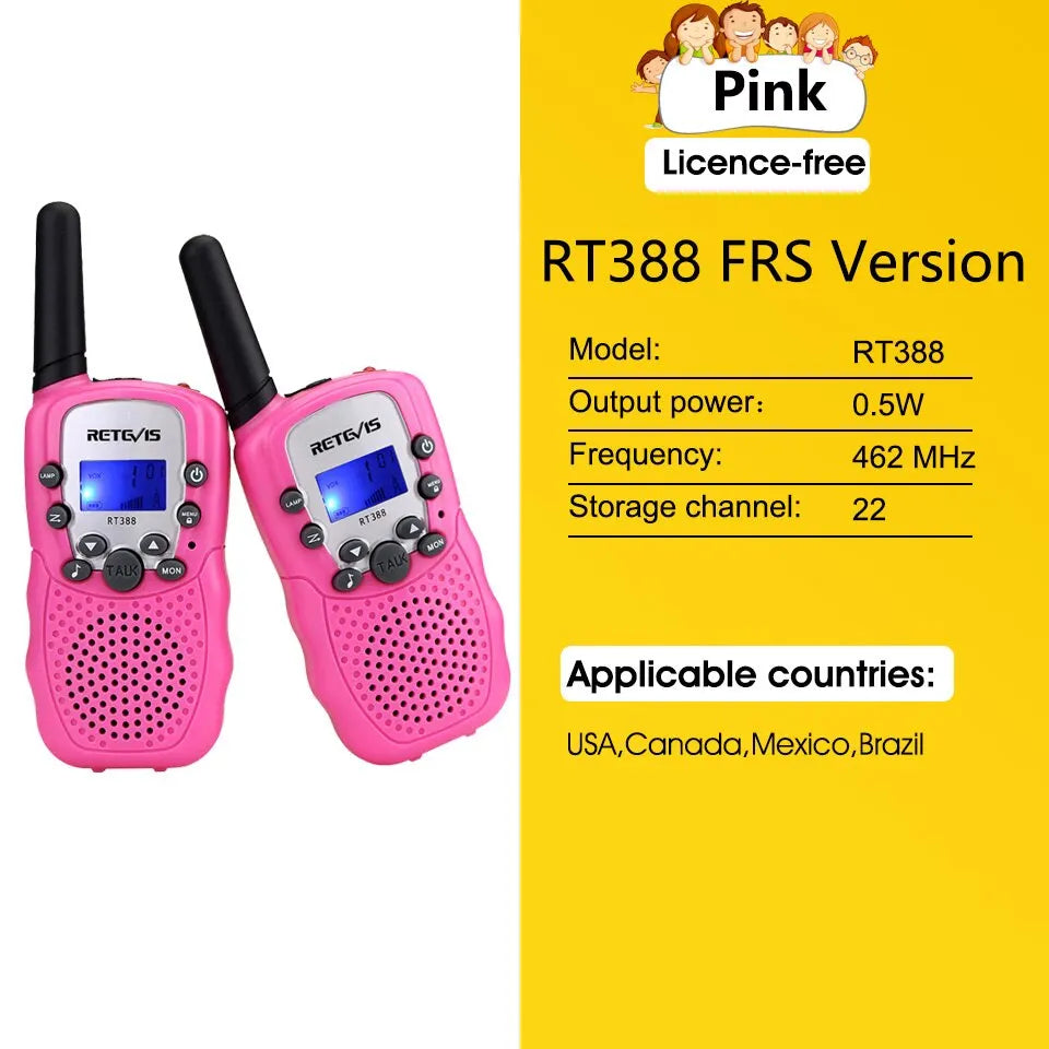 Retevis RT388 Walkie Talkie Children 2 Pcs Children Radio Receiver WalHam Radios