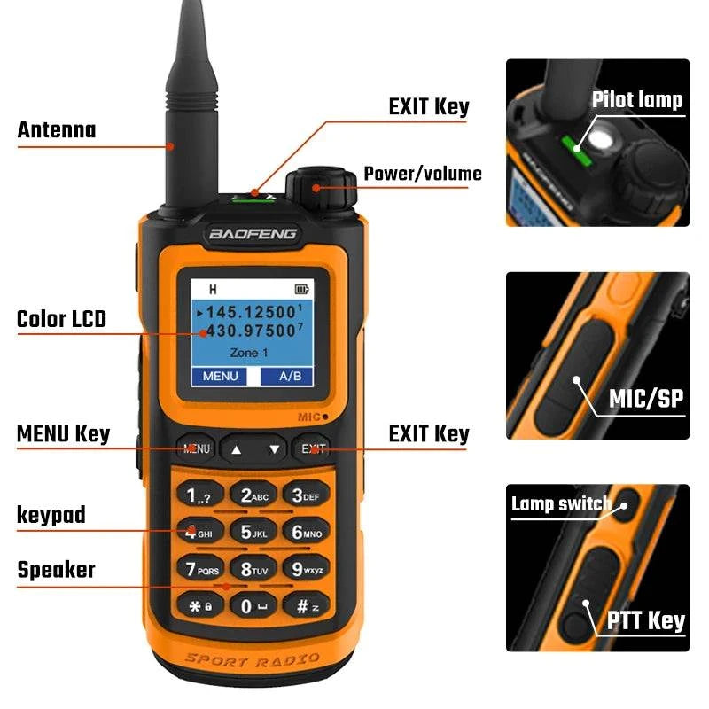 2023 Baofeng UV-20 Walkie Talkie Waterproof Dual Band High Power CB HaHam Radios