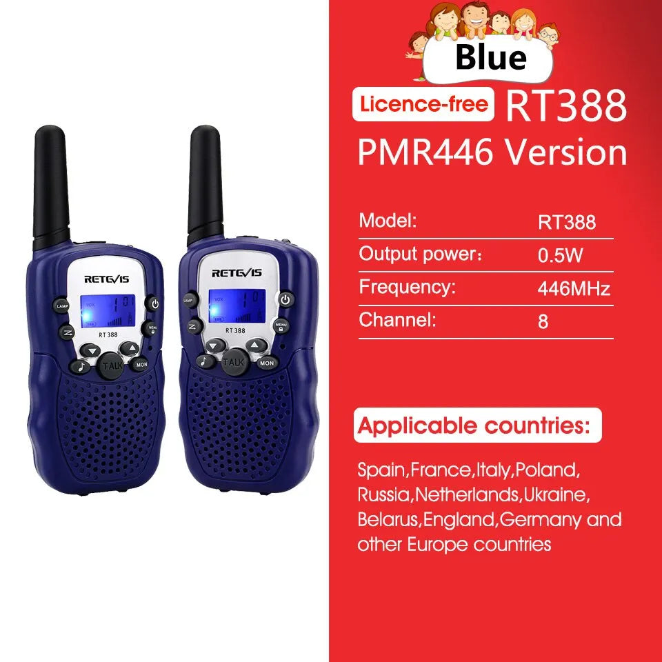 Retevis RT388 Walkie Talkie Children 2 Pcs Children Radio Receiver WalHam Radios