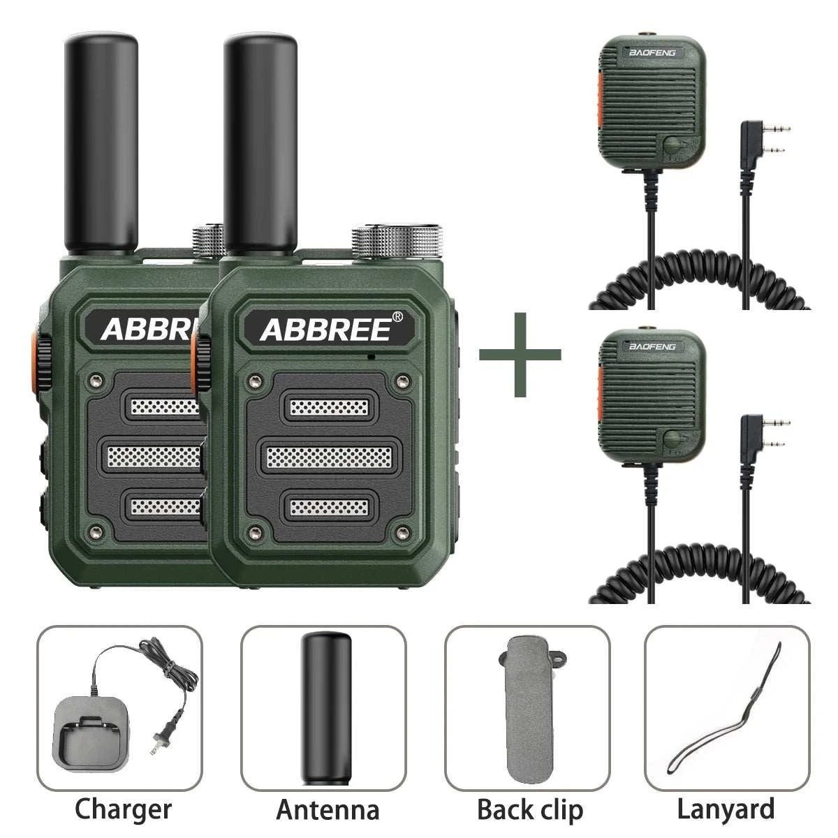 2pcs ABBREE AR-63 Mini Walkie Talkie Wireless Copy Frequency VOX SOS MHam Radios