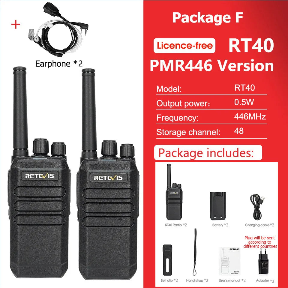 Retevis RT40 DMR Digital License-free Walkie Talkie PMR446 Analog WalkHam Radios