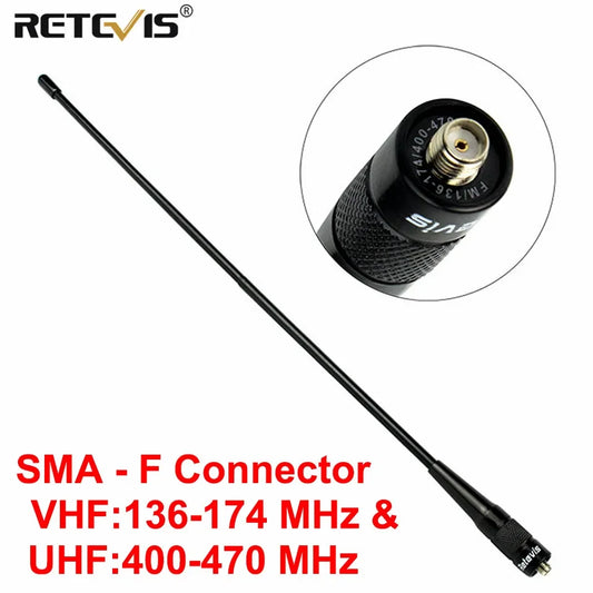 RETEVIS Walkie-Talkie Antenna SMA-F RHD-771 VHF UHF Dual Band for KenwHappy RadiosRETEVIS Walkie-Talkie Antenna SMA-